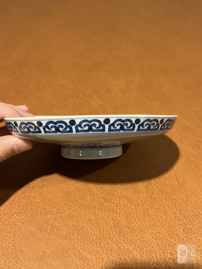 清乾隆 青花海水云龙纹镗锣洗 - 图4